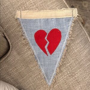 Anybody’s backyard Etsy handmade vintage valentines pennant broken heart